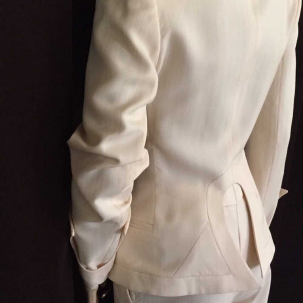 Vintage Archival Alexander McQueen Cream Cut Out Structured Suit 40 - Picture 3 of 4